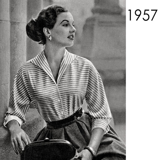 1957 Blouse. Bust 108 cm (42.5")